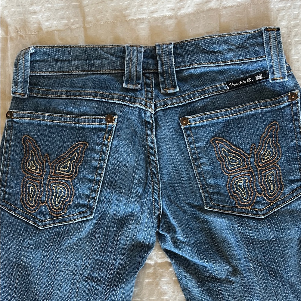 Frankie B. Denim Jeans with Butterfly Detail
